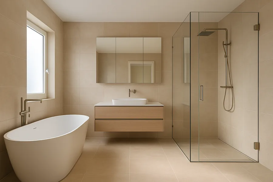Modernes Badezimmer – Badumbau & Komplettbad, Jan Dimov Fliesenleger Erlangen