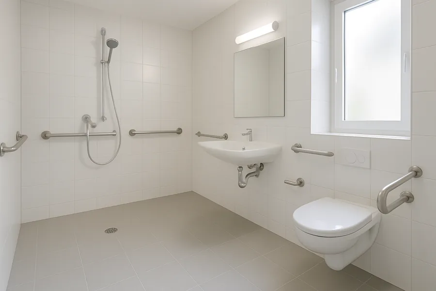 Barrierefreies Bad mit bodengleicher Dusche – Jan Dimov Fliesenleger Erlangen